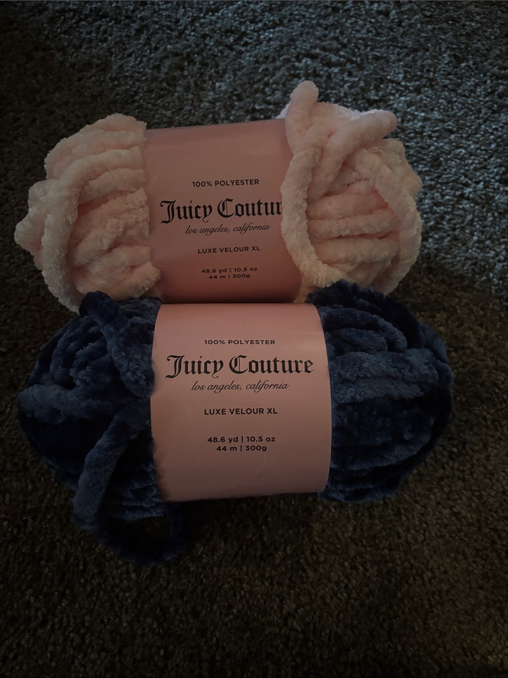 Juicy Couture Luxe Velour XL yarn bundle of 2